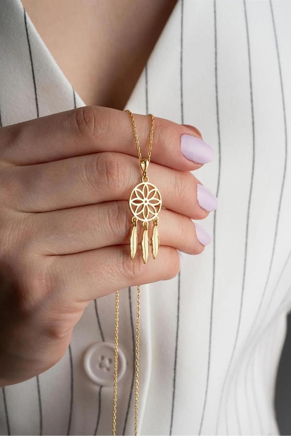 925 Ayar Gümüş Gold Rüya Kolye