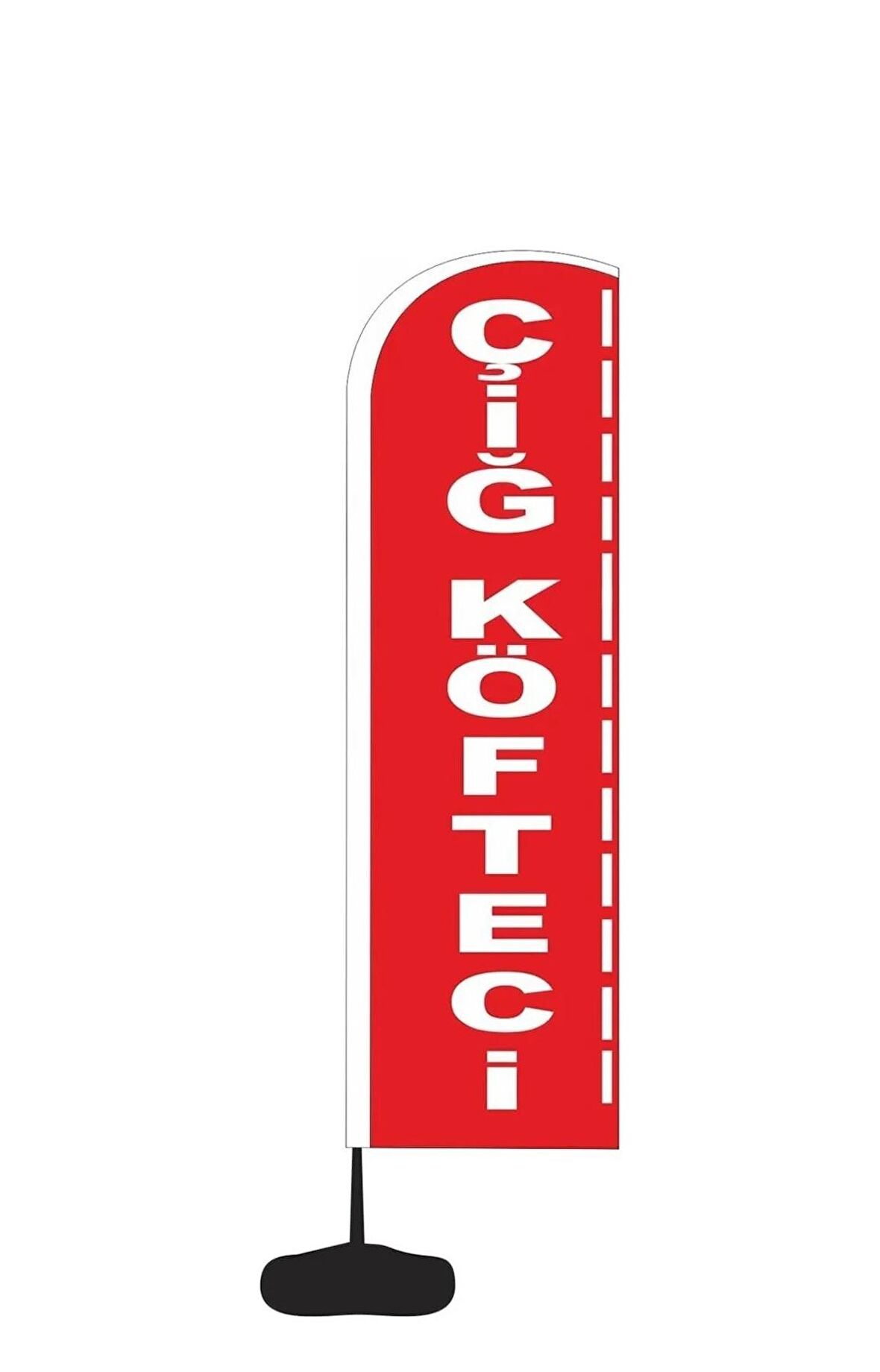 Ünlü Yelken Bayrak Çiğ Köfte Temali Bidon ve Direk Dahil Paket ÇYB