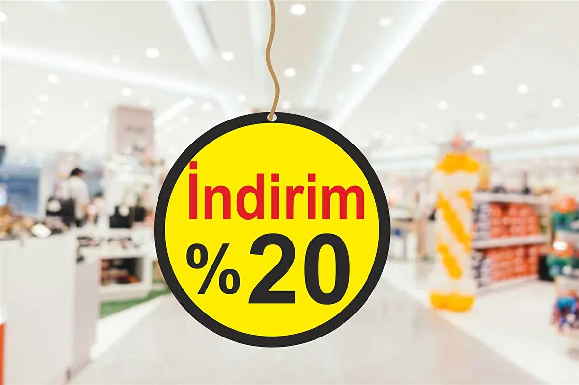 3M Mağaza Dönkartı %20 Indirimii Yazılı Çift Yön Baskılı Dönkart dk58