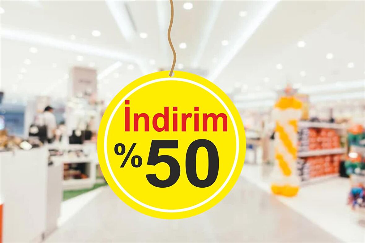TABLOX Mağaza Dönkartı %50 Indirimii Yazılı Çift Yön Baskılı Dönkart 14225