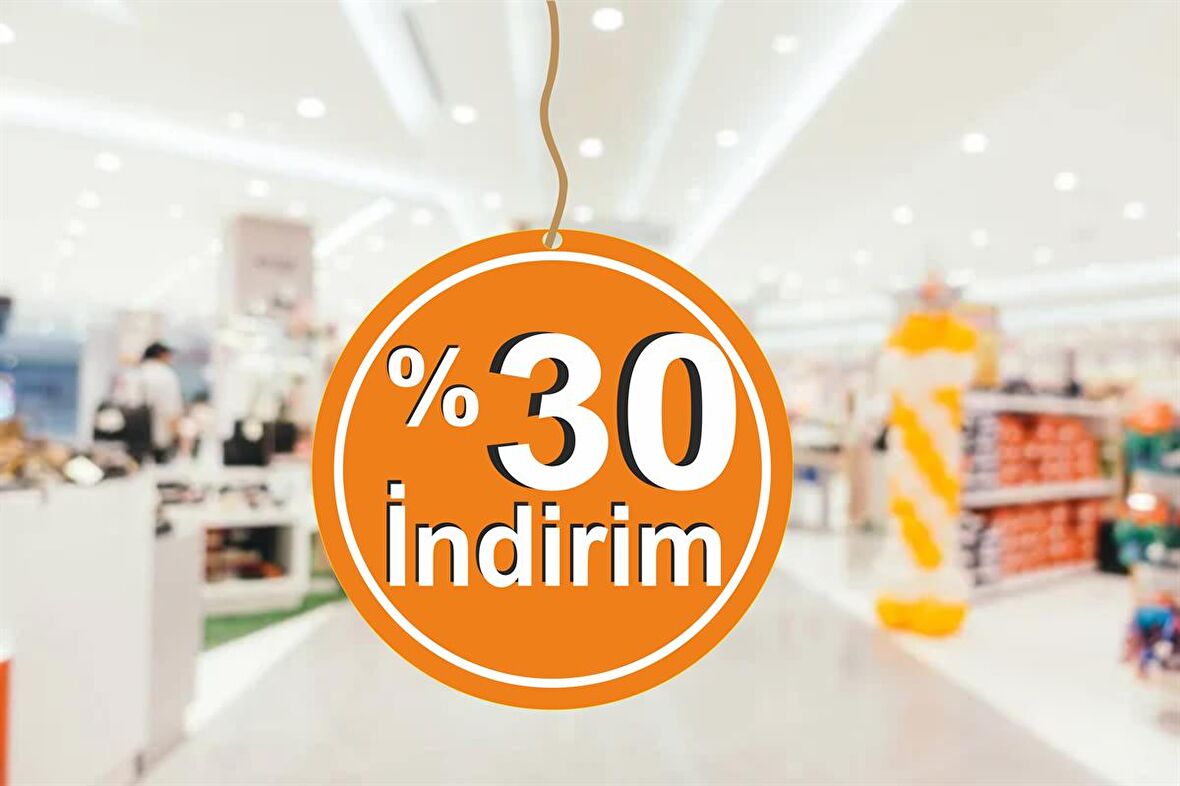 Tabelal Mağaza Dönkartı %30 Indirimii Yazılı Çift Yön Baskılı Dönkart 147852