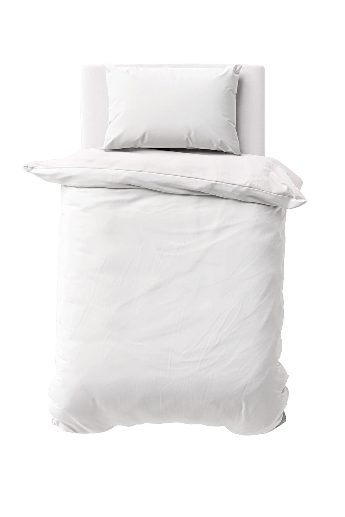Maki Home %100 Pamuklu Beyaz 160x220+50x70 Tek Kişilik Nevresim ve Yastık Kılıfı Seti
