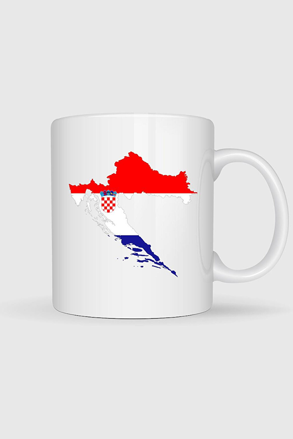  Hırvatistan Haritası Tasarımlı Kupa Bardak