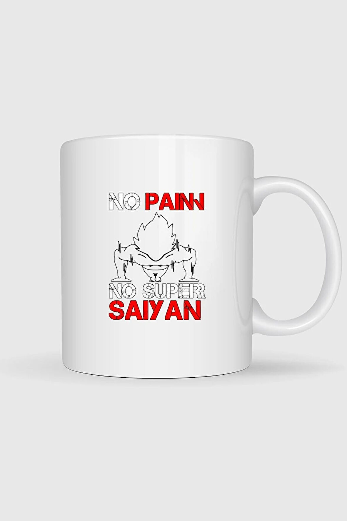  No Pain No Super Saiyan - Şınav Makinesi Tasarımlı Kupa Bardak