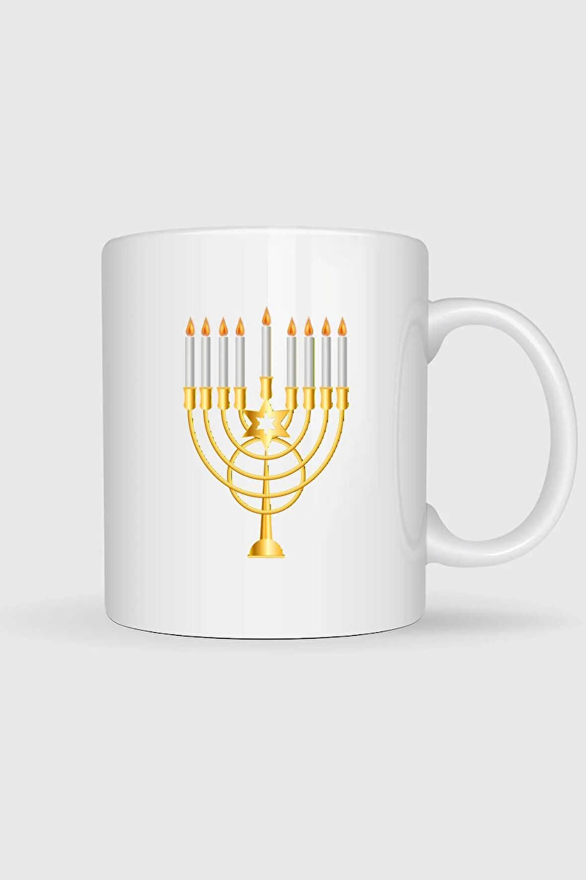  Hanukkah Menorah Yahudi Bayramı Tasarımlı Kupa Bardak
