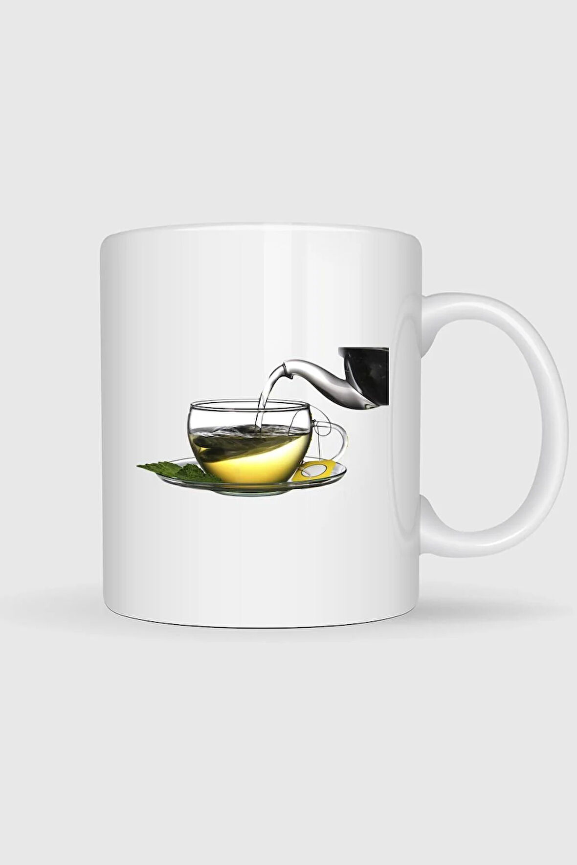  Yeşil Çay Kahve Bitkisel Çay Tasarımlı Kupa Bardak