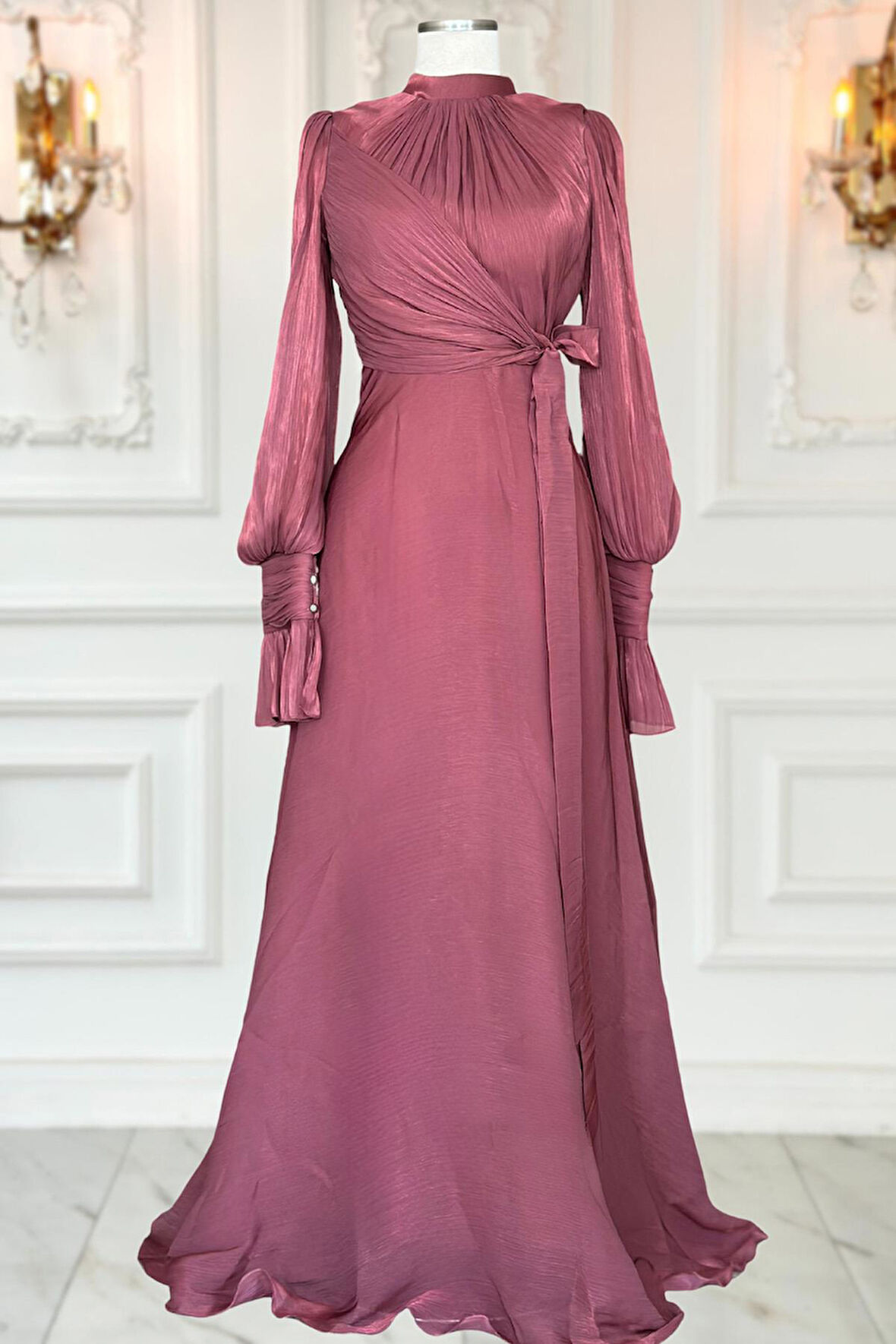 Amine Hüma Efruz Abiye Elbise Gül Kurusu