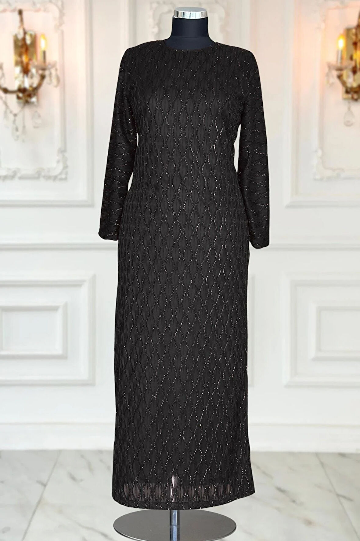 Amine Hüma Mahi Dantel Abiye Elbise Siyah