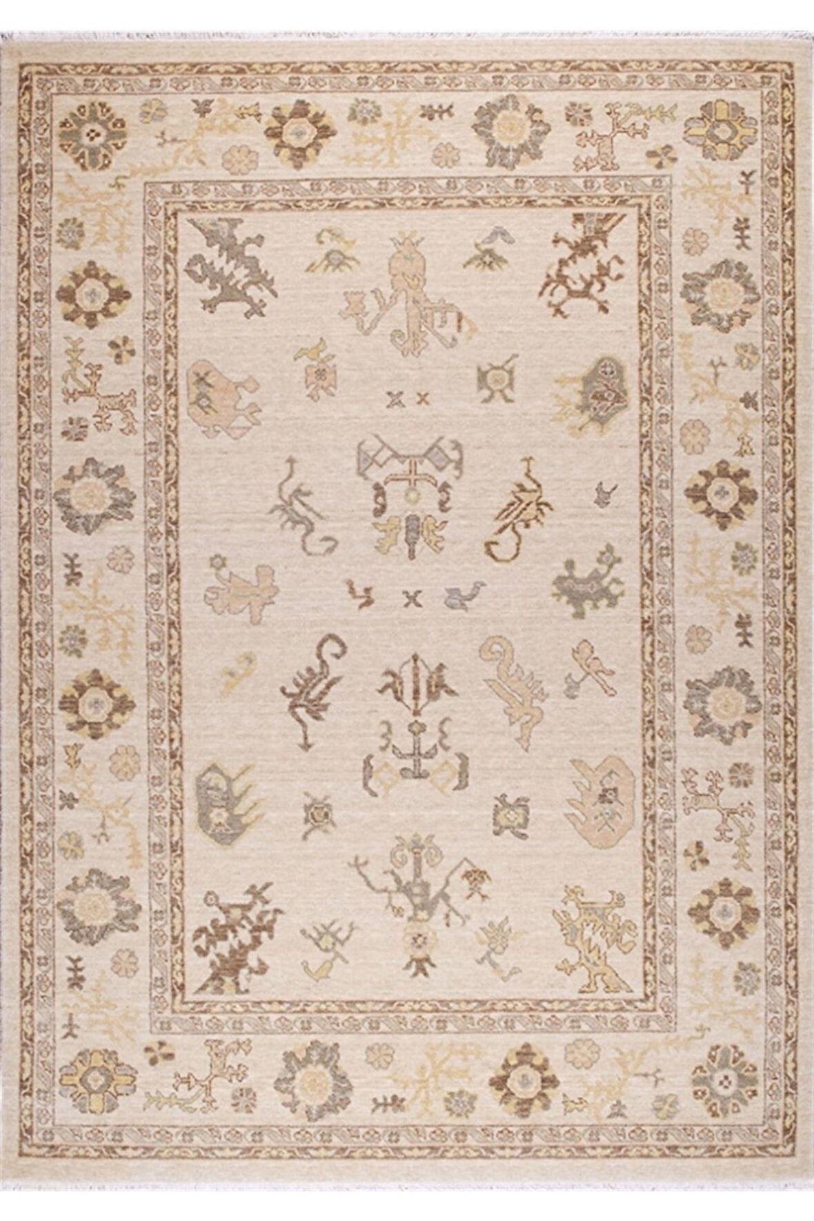 Crea Oda Halısı Klasik 133x190 Demirci Yün 8010 Krem