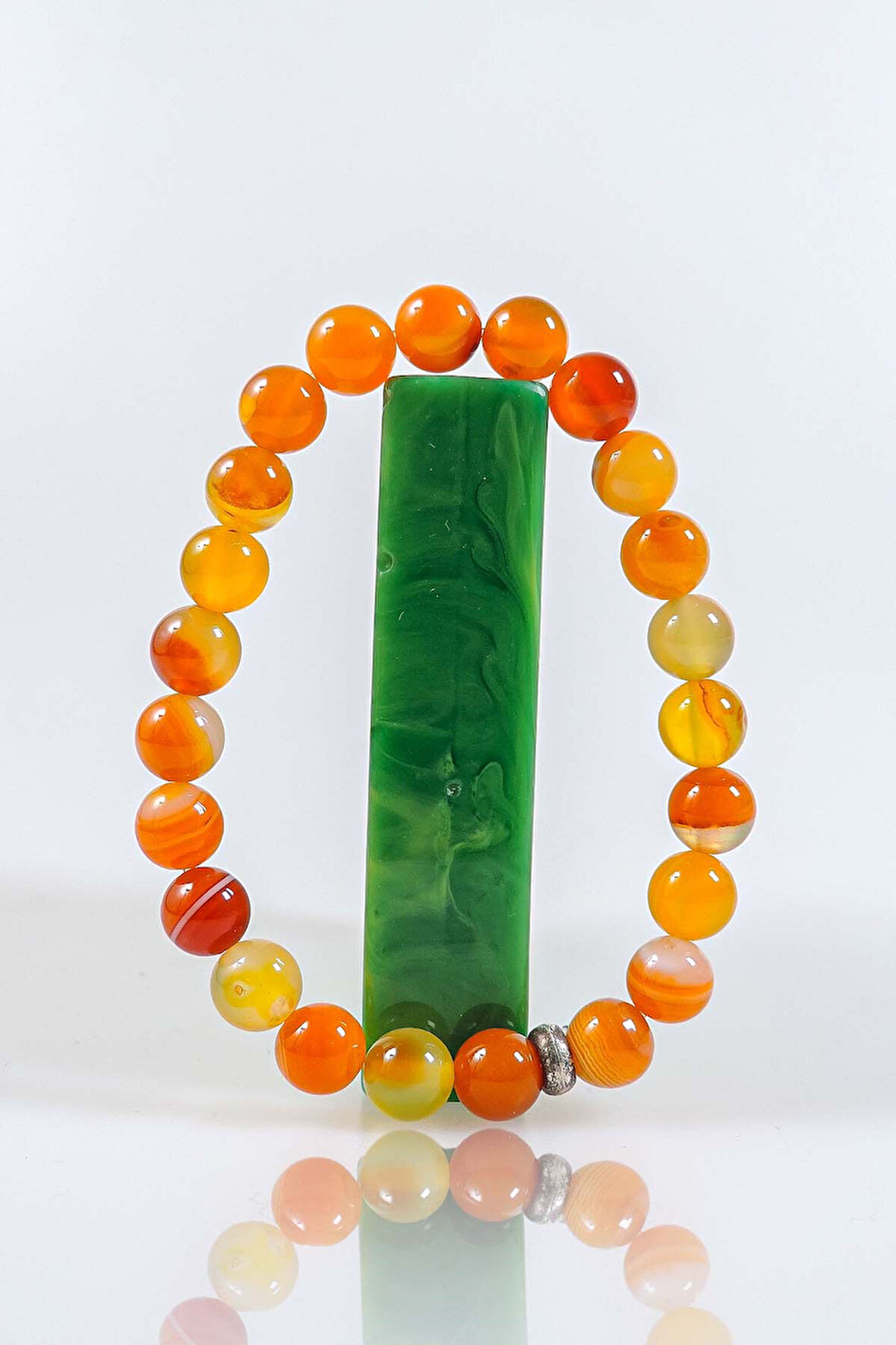 Portakal Renk Akik Taşı Bileklik