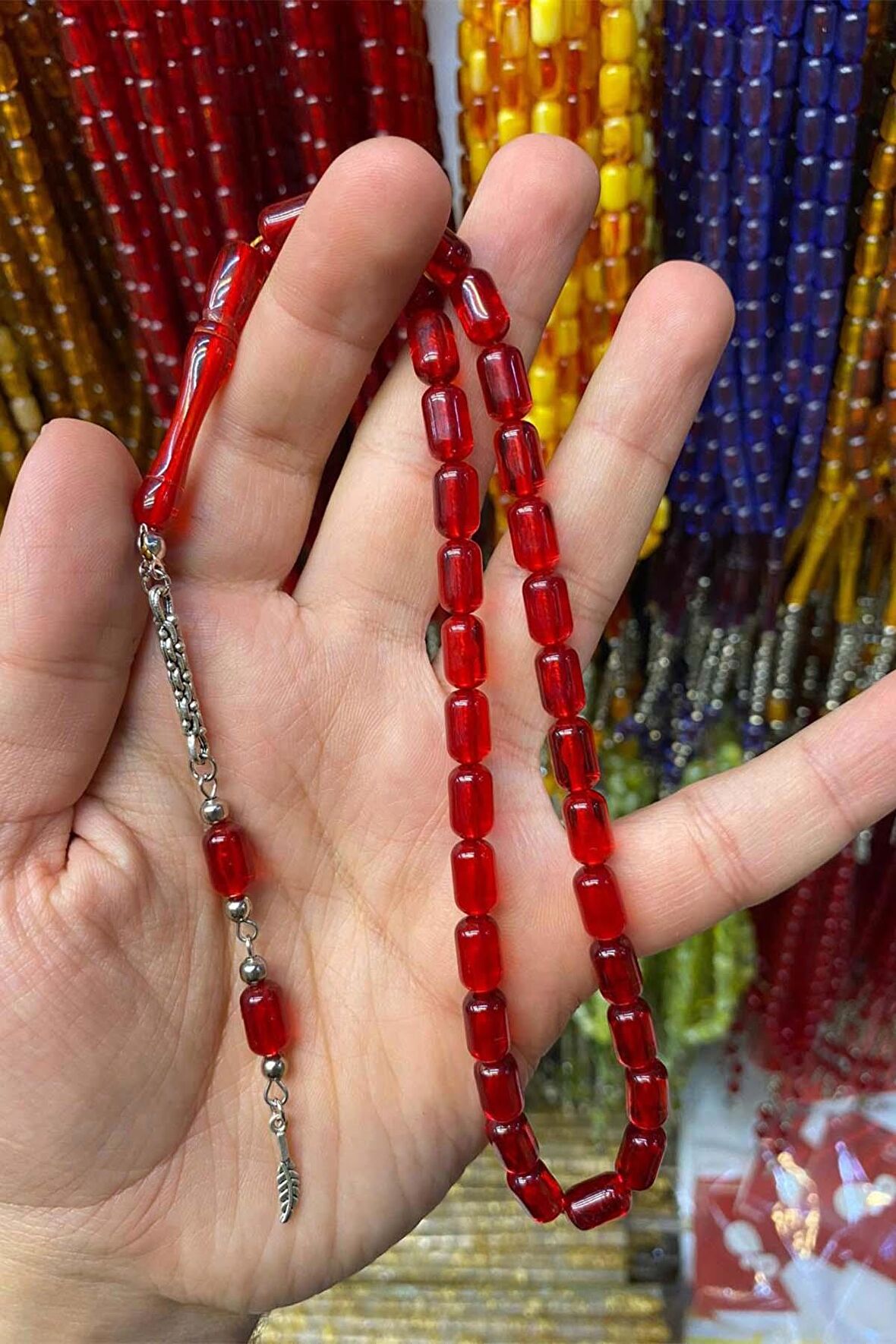 Kapsül Tane Günlük Kullanıma Kapsül Açık Kırmızı Renk Tesbih