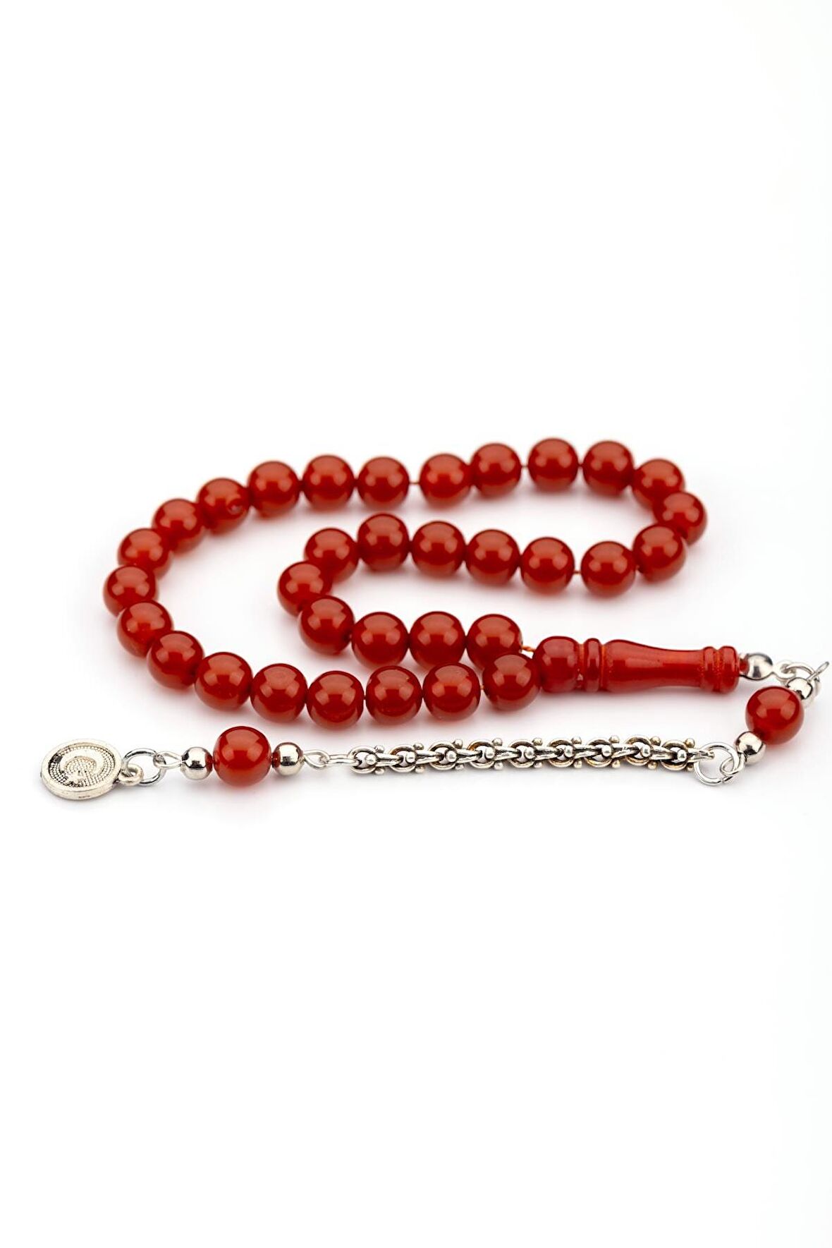 Bilek Boy Bordo Renk Toz Kehribar Tesbih