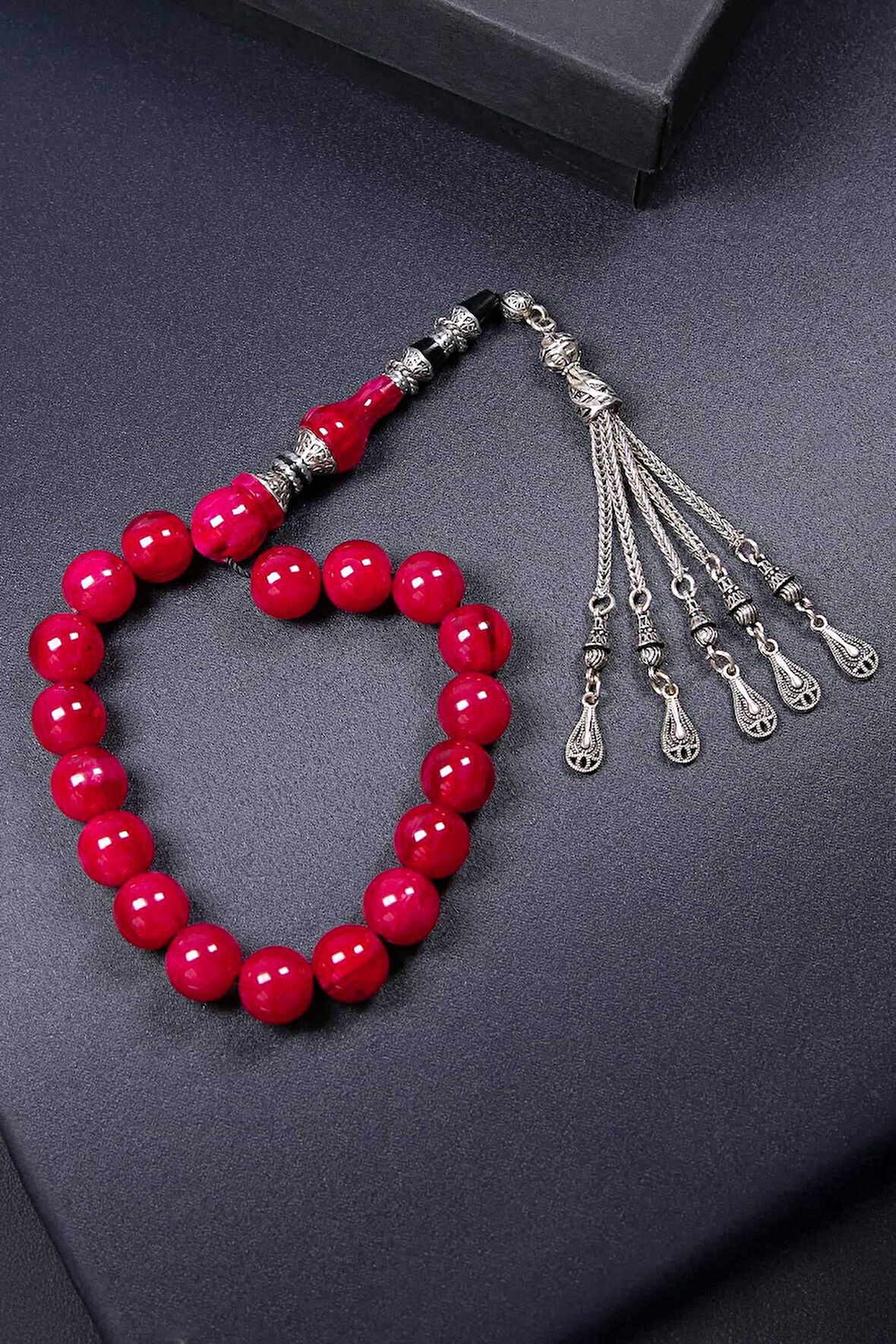 Küre Nakkaş İmameli 17'lik Sıkma Kehribar Tesbih