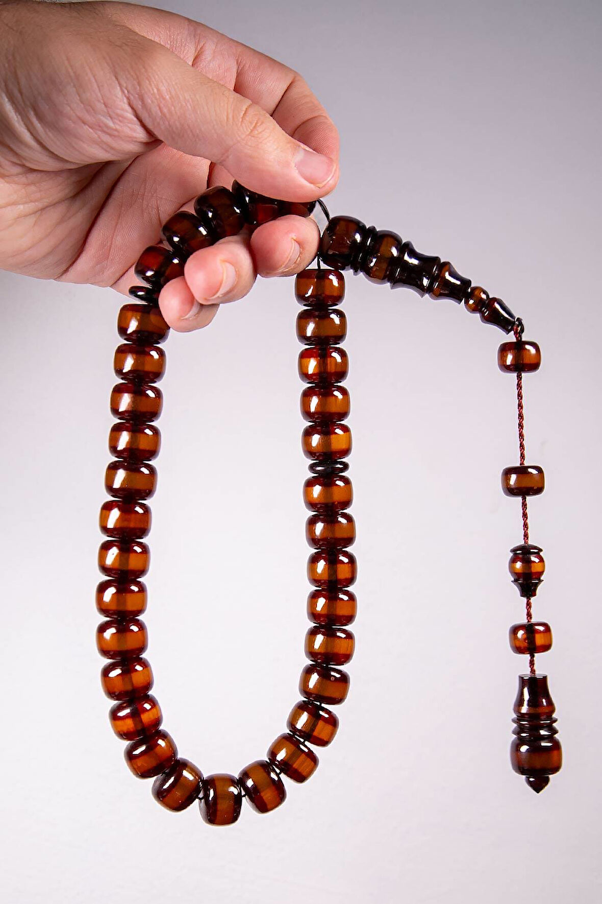 Büyük Sevenlere Özel Tekerlek Tane Ateş Kehribar Tesbih