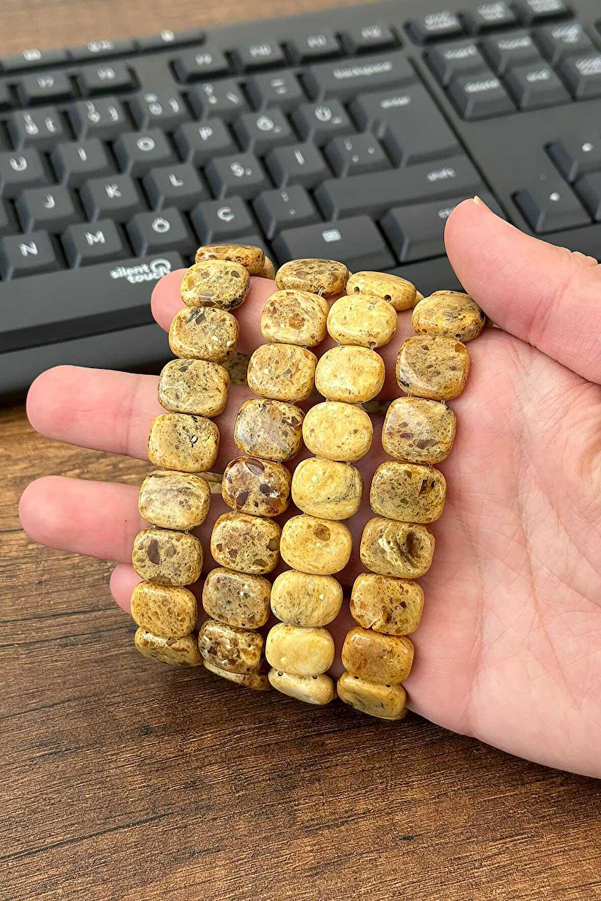 Rolex Tasarım Gerçek Kehribar Bileklik