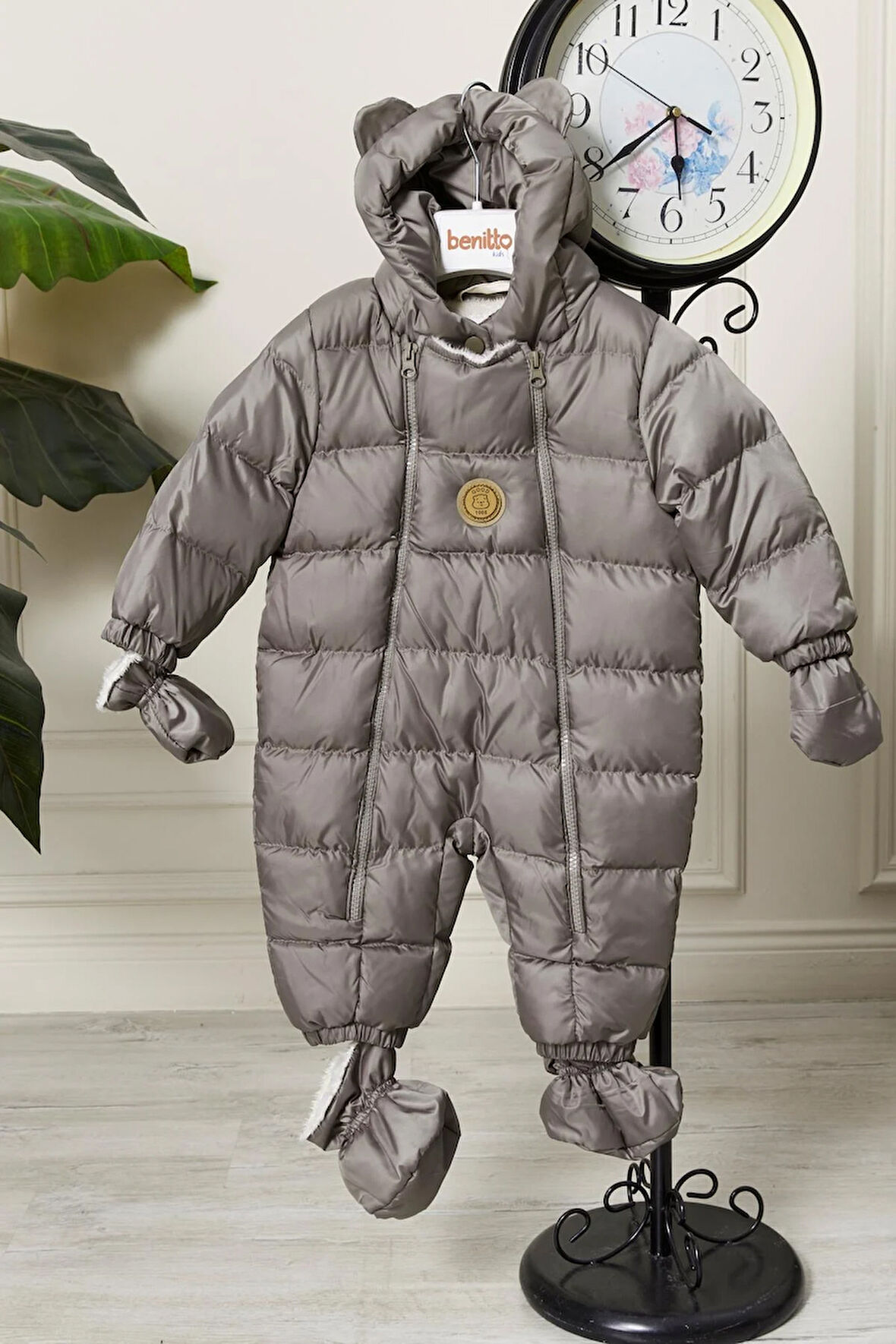 Unisex Kapüşonlu Fermuarlı Bebek Astronot Tulum 51330