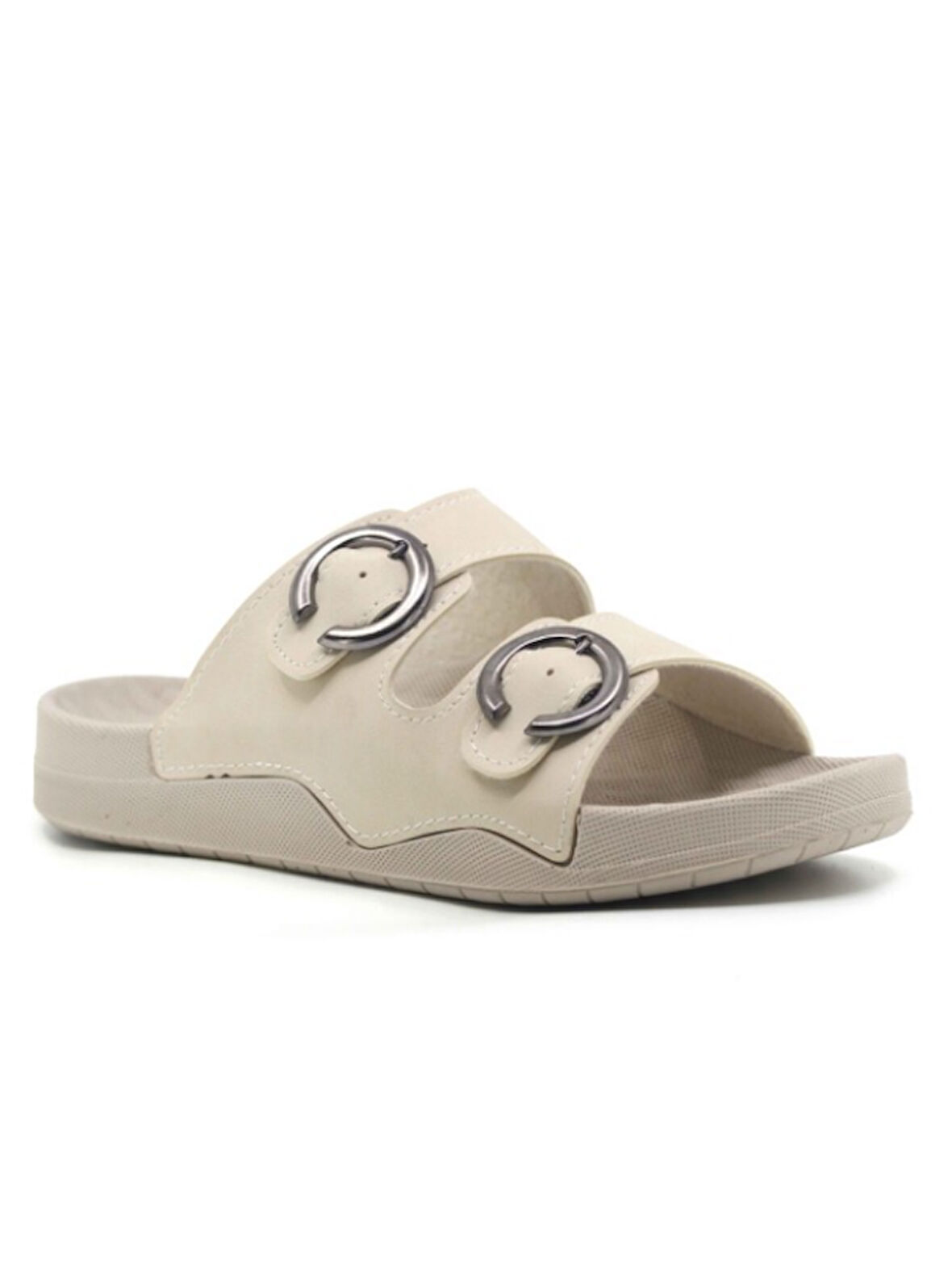 Mulex Kadın Suni Deri Ortopedik Rahat Taban Ayarlanabilen Tokalı Dikişli Şık Dışarı İçeriği Terliği