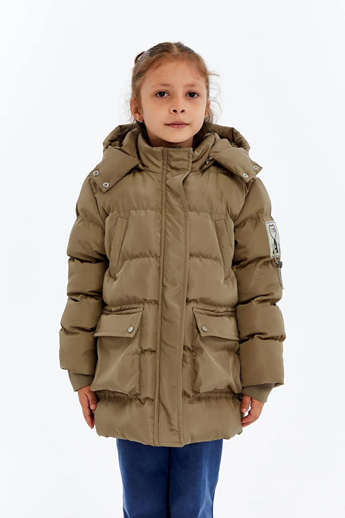 Kız Çocuk Kalın Kışlık Kapüşonlu Kaban 51349