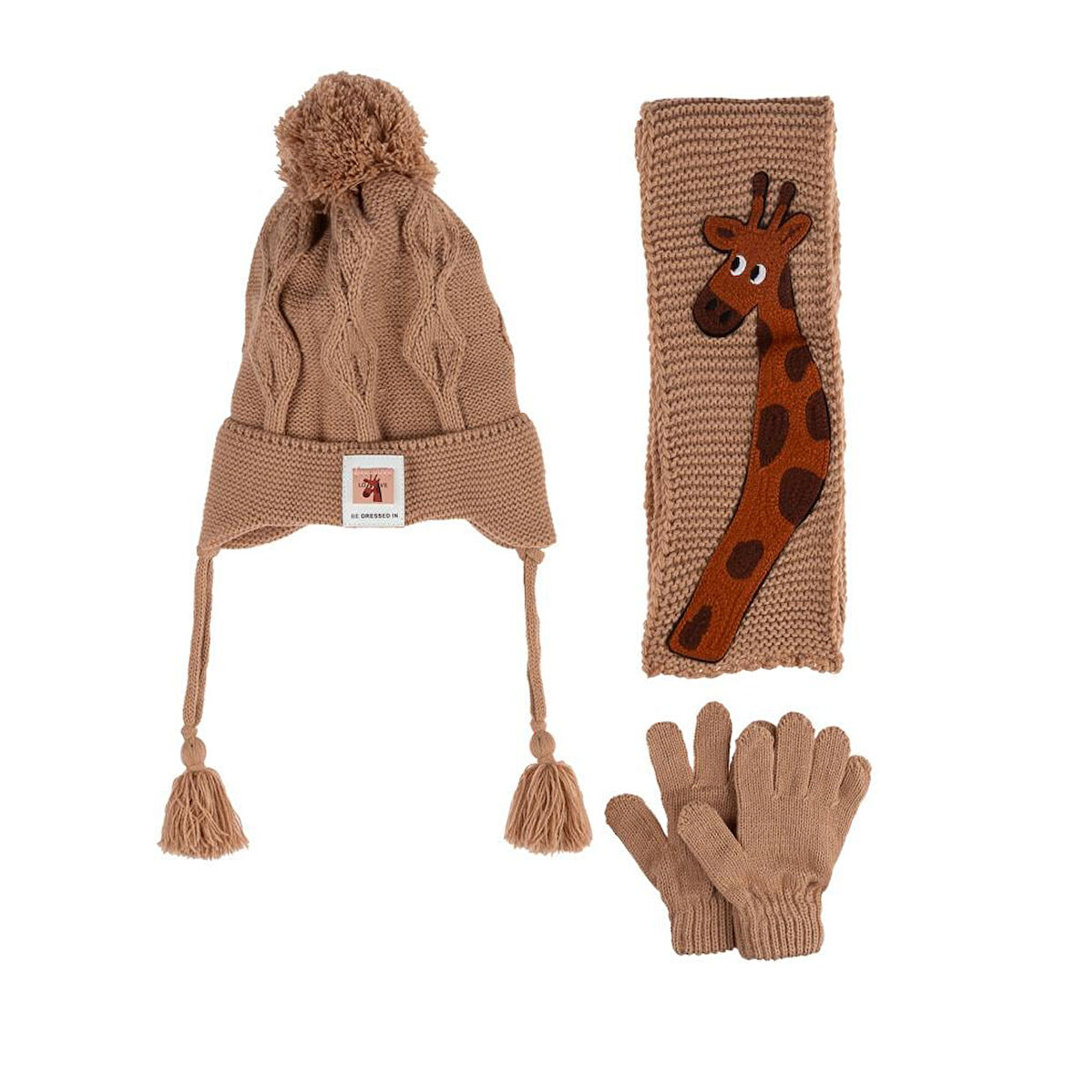 Kitti 1-4 Yaş Erkek Bebek & Çocuk Atkı Bere Eldiven 3'lü Takım