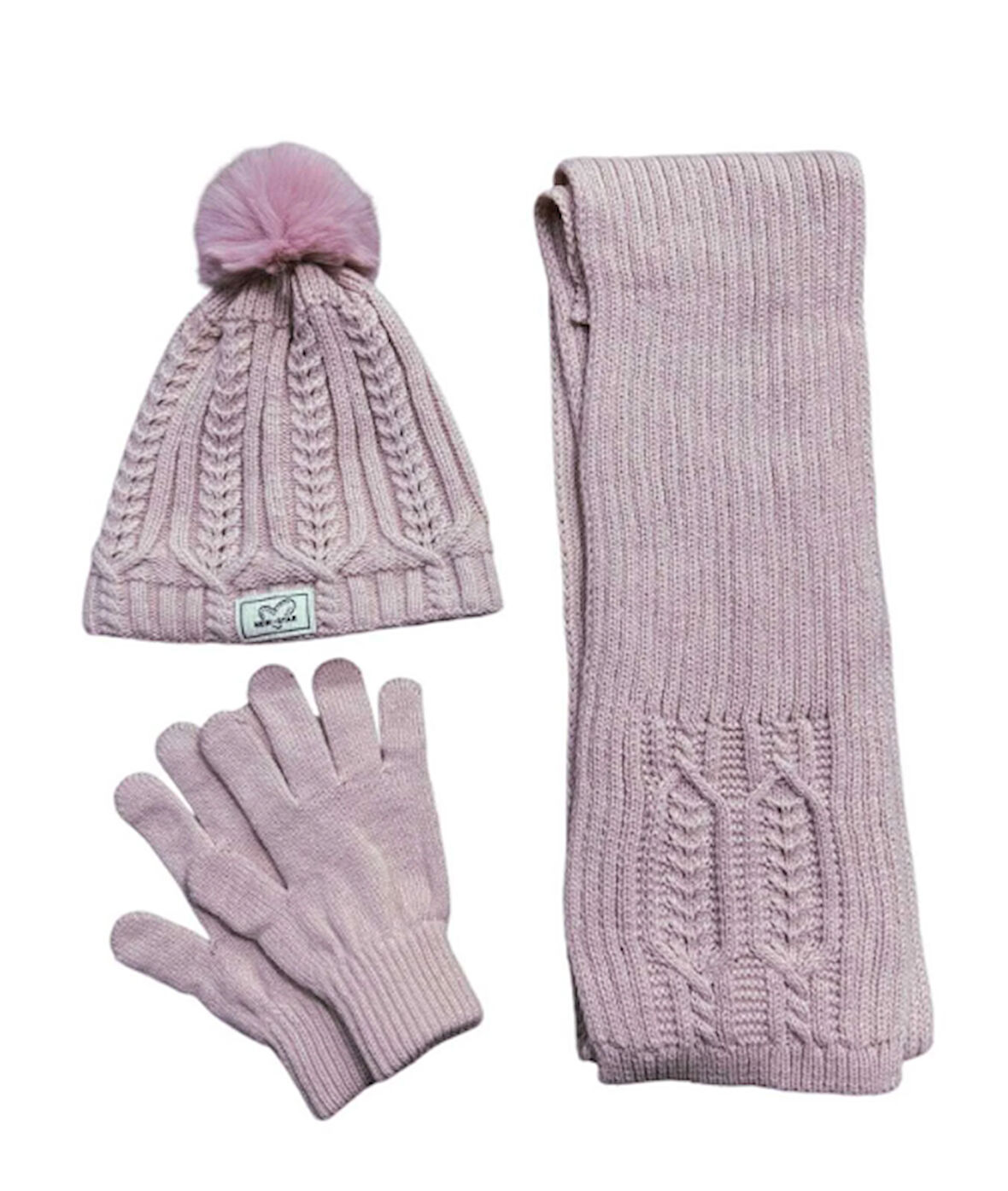Kitti Kız Çocuk Atkı Bere Eldiven 3'lü Takım