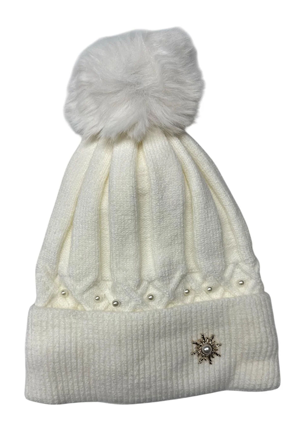 Suyutti Kadın Ponponlu Örme Bere