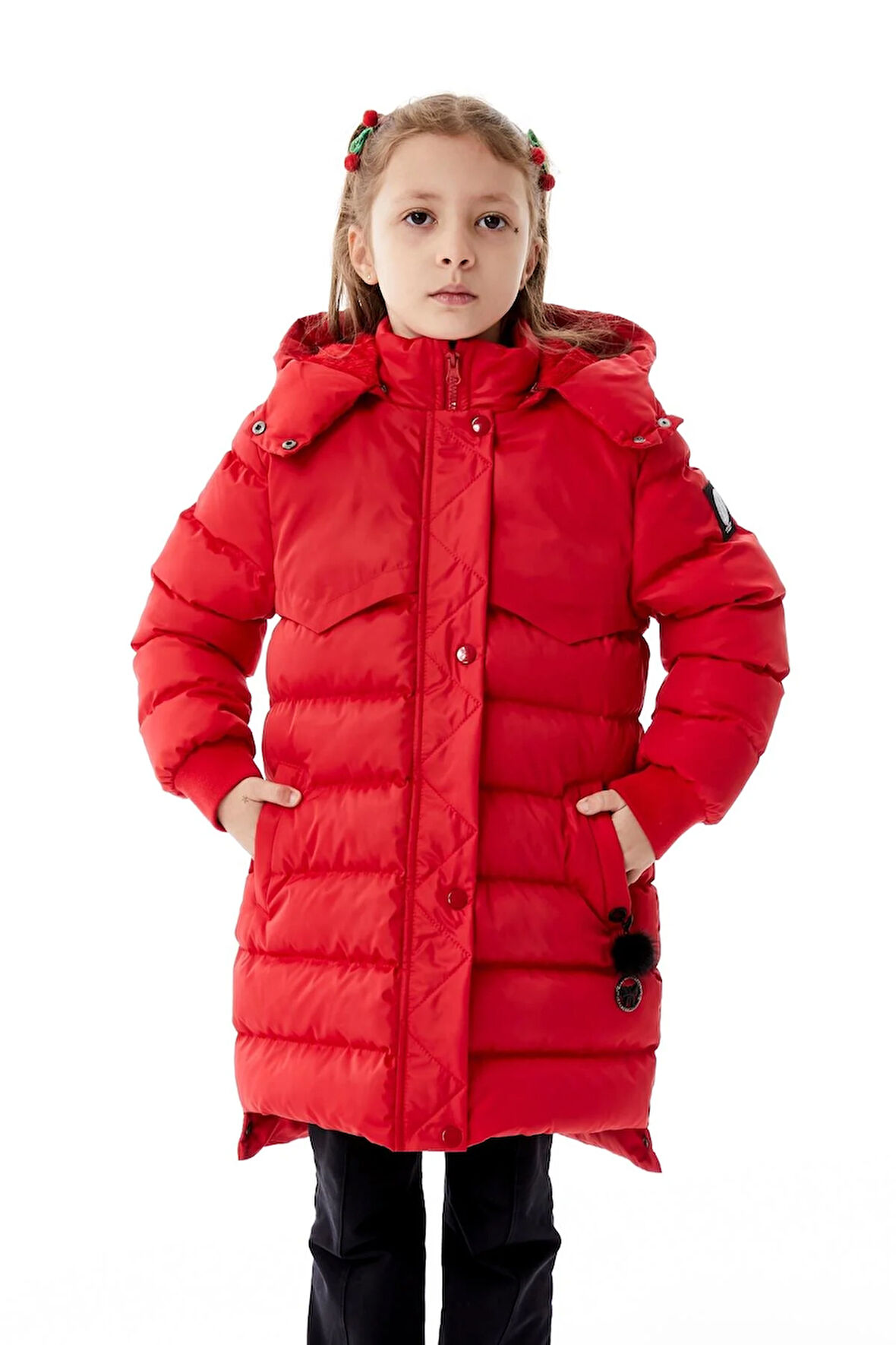 Kız Çocuk Kapüşonlu Kışlık Şişme Mont 51356