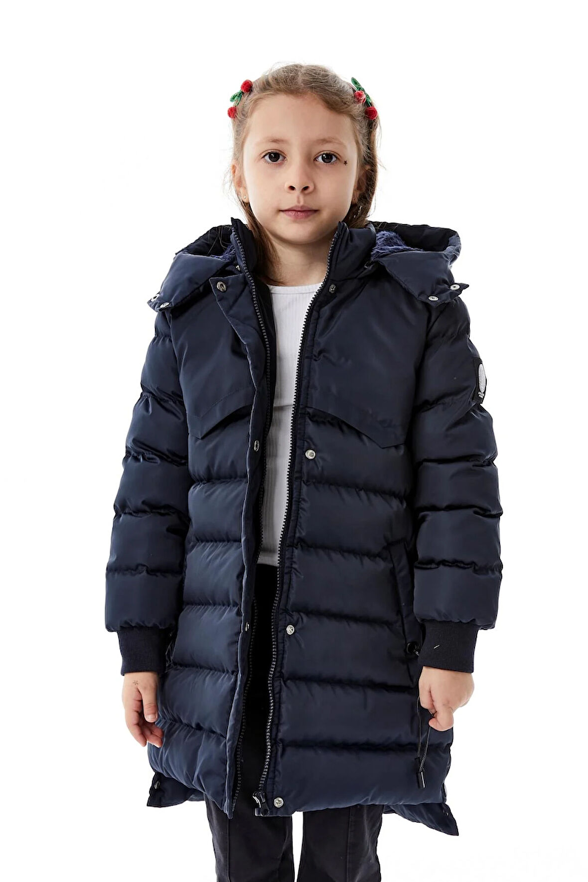 Kız Çocuk Kapüşonlu Kışlık Şişme Mont 51356