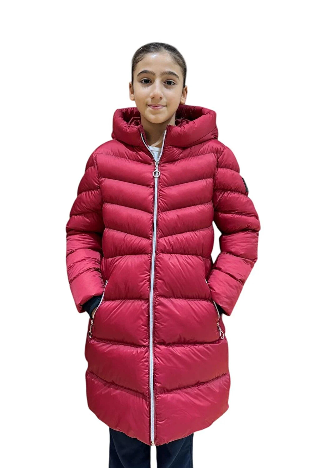 Kız Çocuk Kapüşonlu Kışlık Şişme Mont 51338