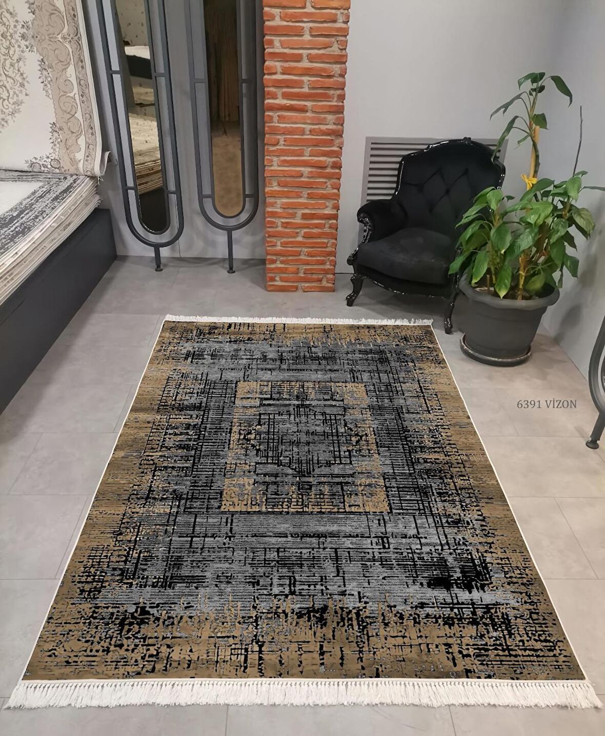 Hitit Kesme Oda Halısı 120x400 Lidya Lüx 6391 Vizon