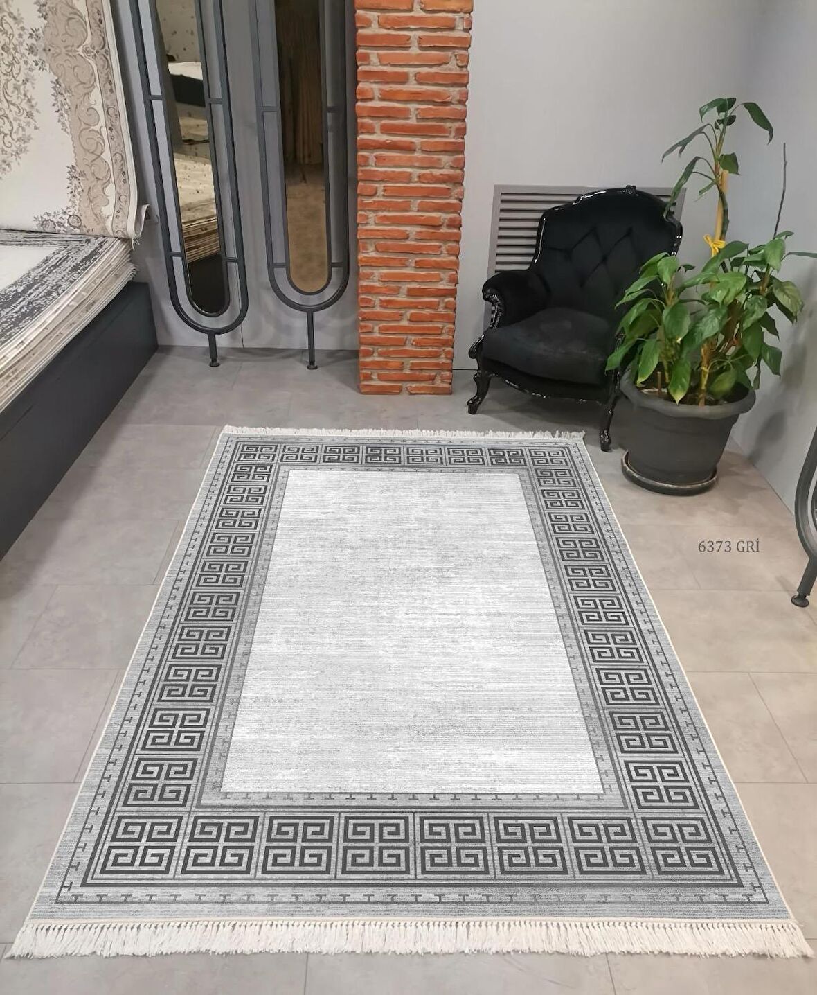 Hitit Kesme Yolluk Halısı 100x400 Lidya Lüx 6373 Gri