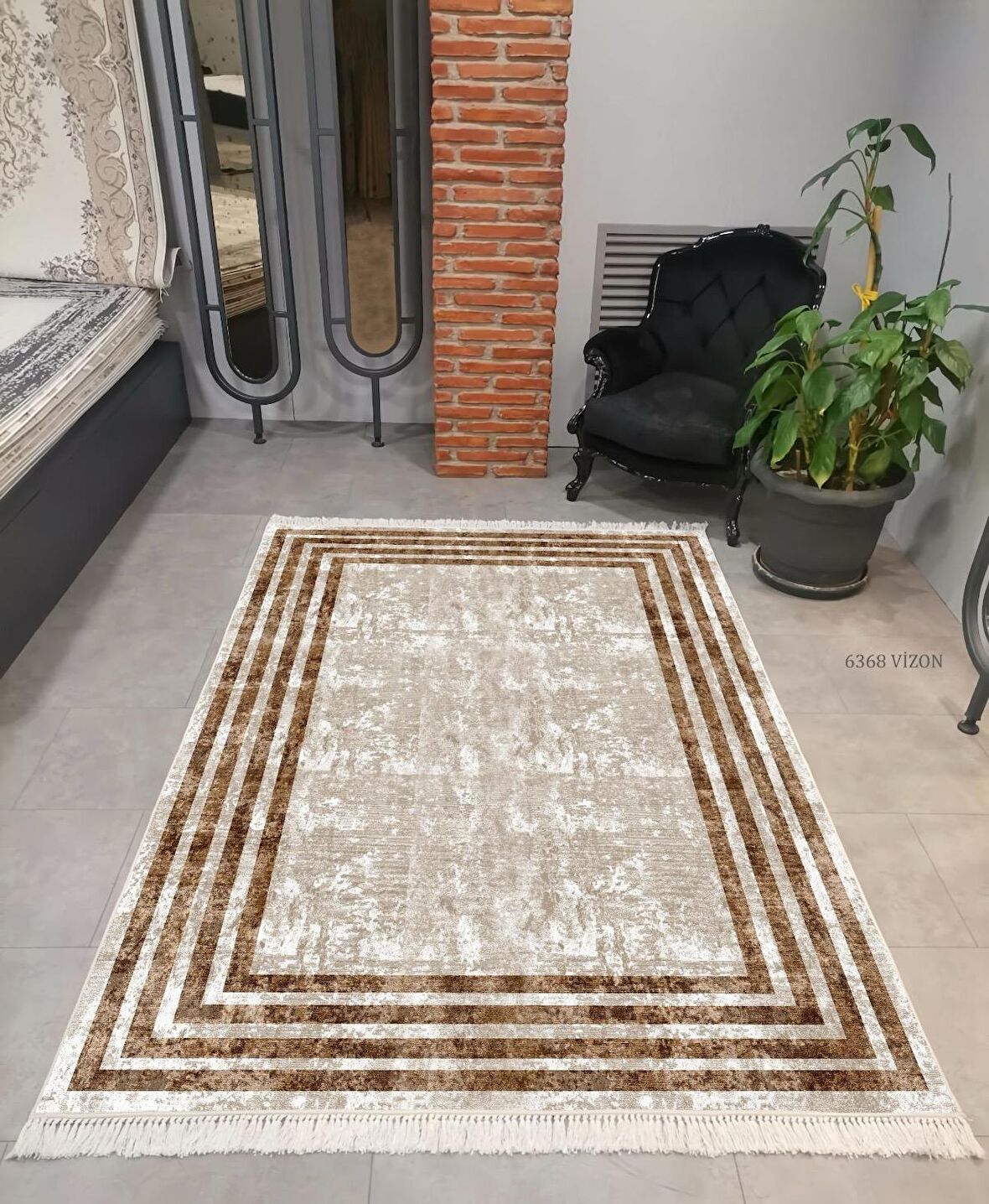 Hitit Kesme Oda Halısı 160x300 Lidya Lüx 6368 Vizon