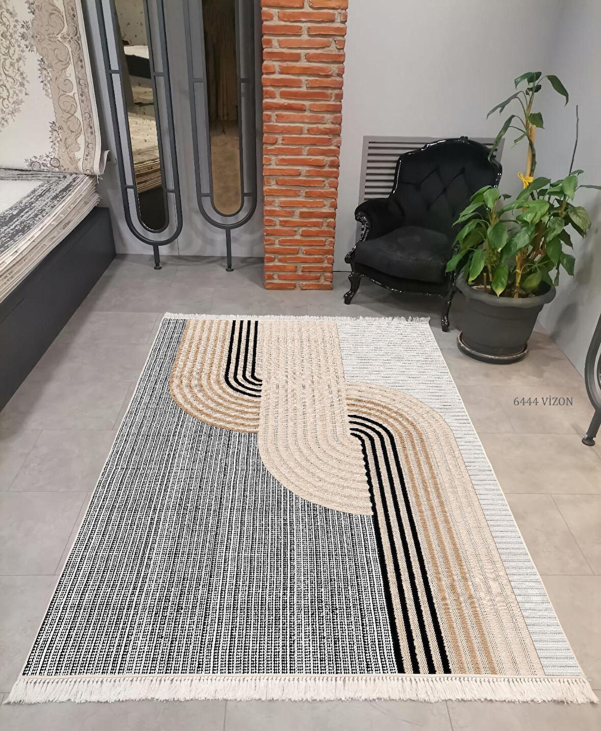Hitit Kesme Salon Halısı 200x290 Lidya Lüx 6444 Vizon