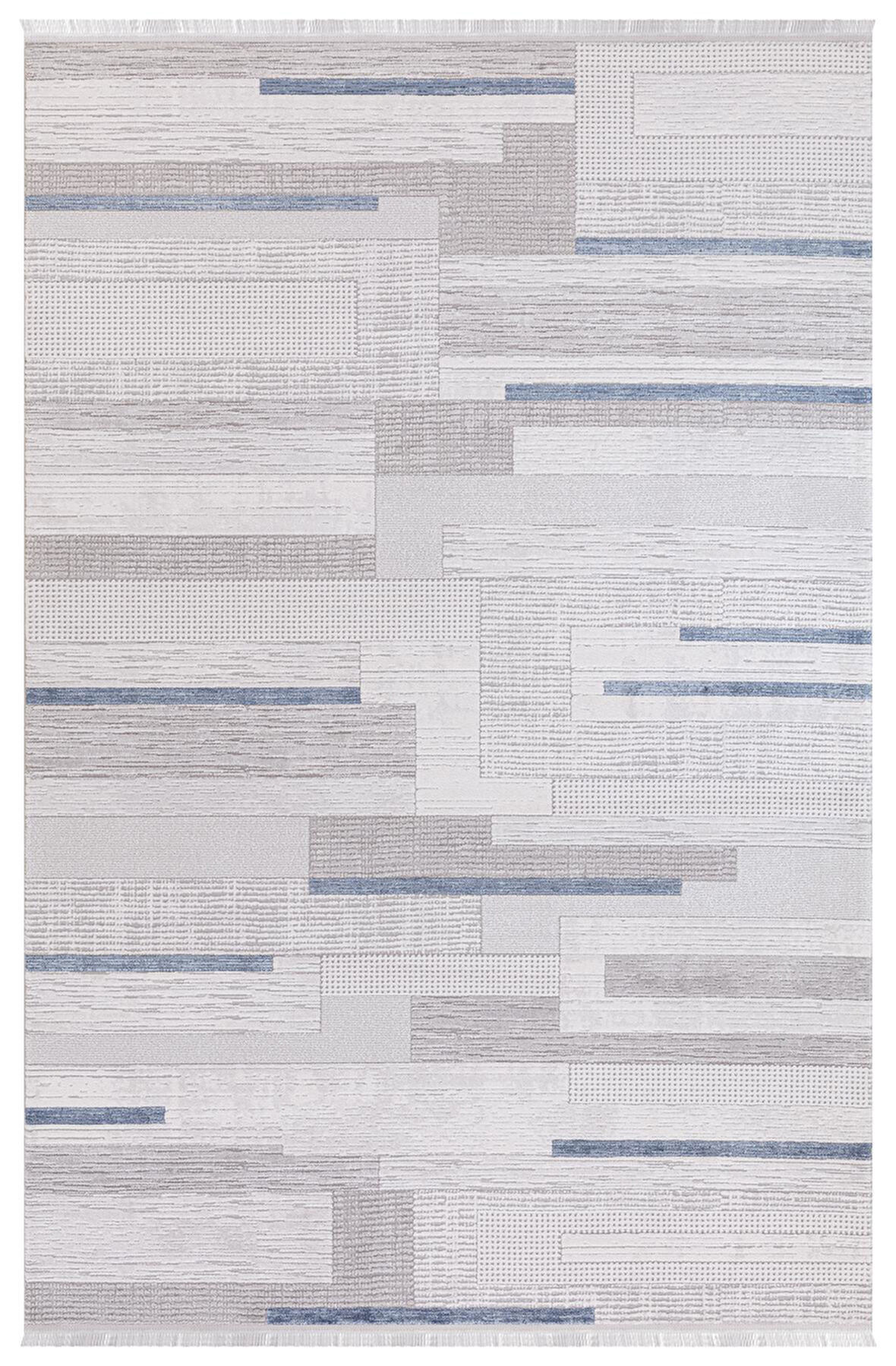 İpek Halı Özel Ölçü Oda Halısı 120x300 Safarin 7654A Mavi