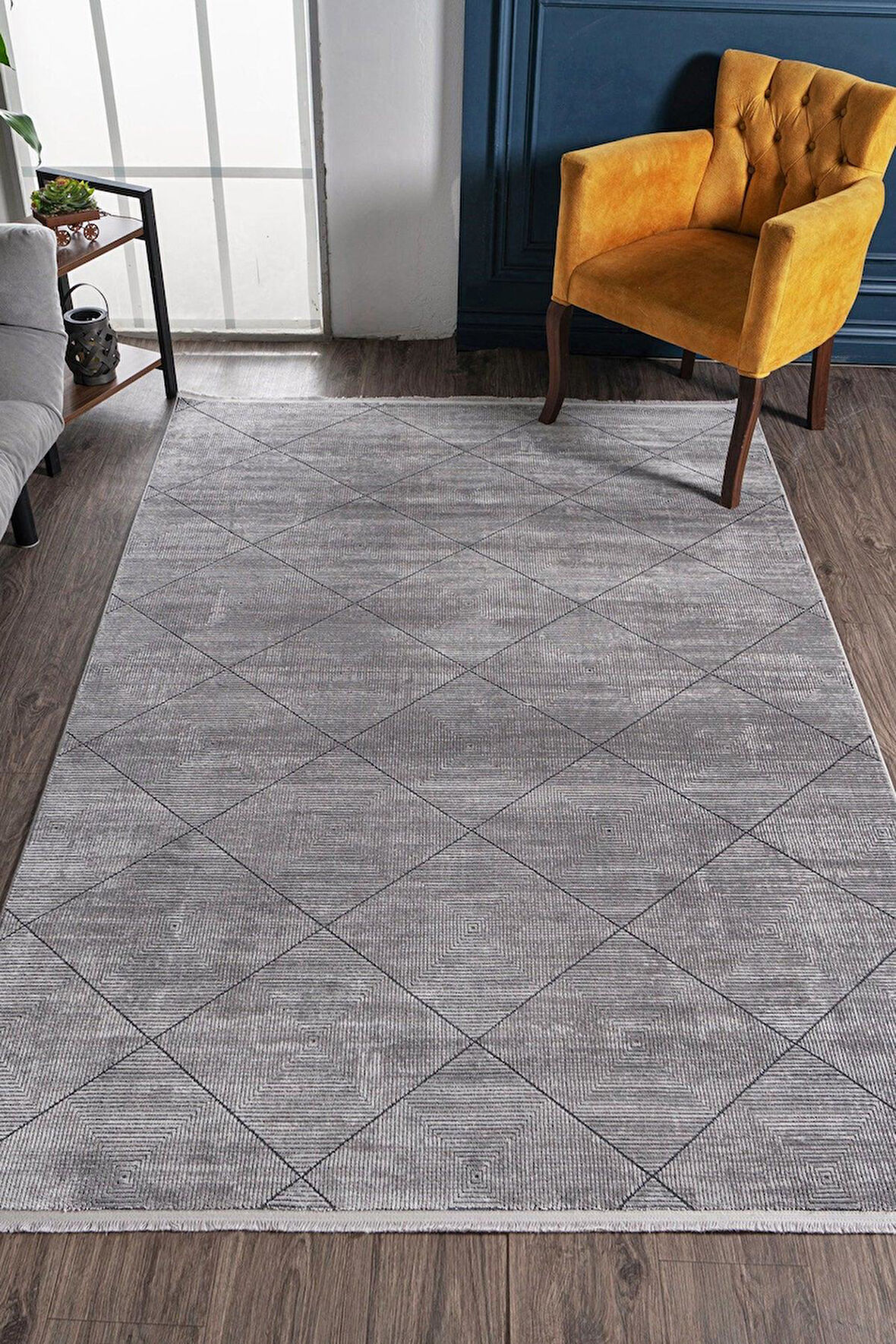Kreasyon Halı Kişiye Özel Ölçü Yolluk Halısı 100x600 Mazzini 1489 Gri