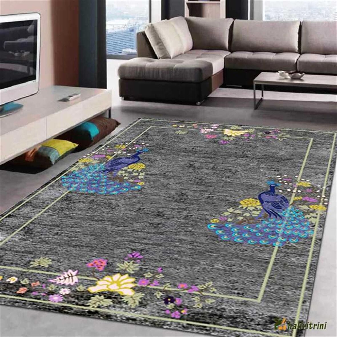 Hitit Oda Halısı Modern 120x180 Lidya Lüx 4162 Gri