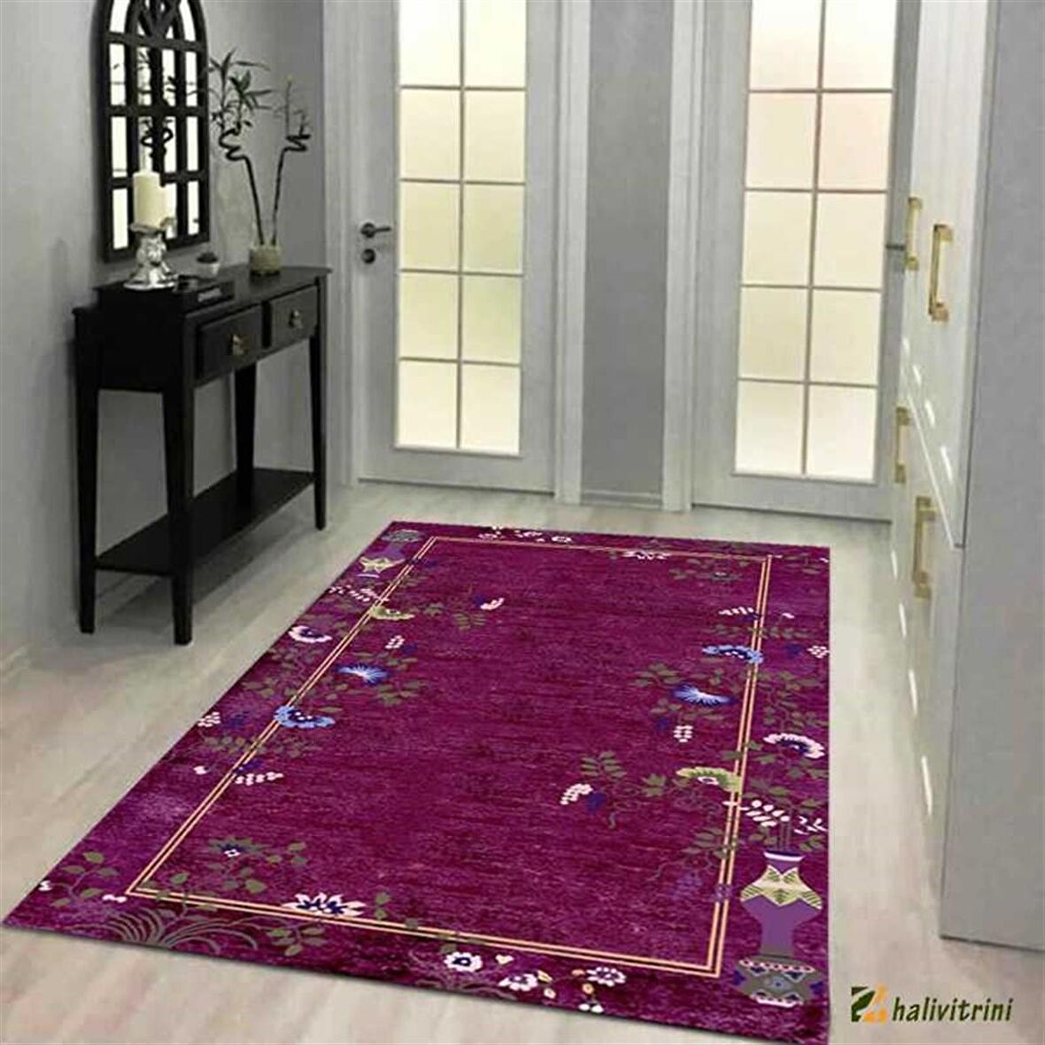Hitit Yolluk Halısı  Modern 100x300 Lidya Lüx 4096 Bordo