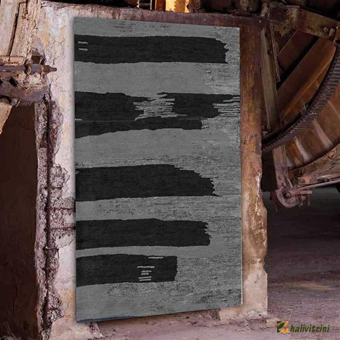 Hitit Yolluk Halısı Modern 100x300 Lidya Lüx 4137 Siyah