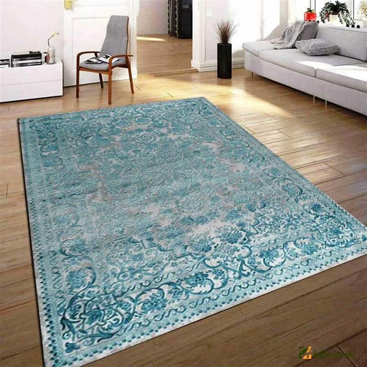 Hitit Yolluk Halısı Klasik 100x300 Lidya Lüx 4471 Mavi