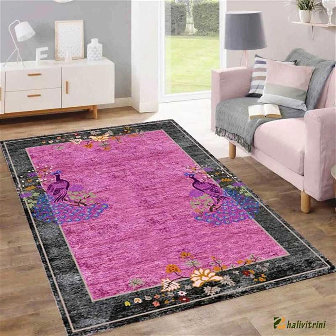 Hitit Yolluk Halısı Modern 100x200 Lidya Lüx 4148 Pembe