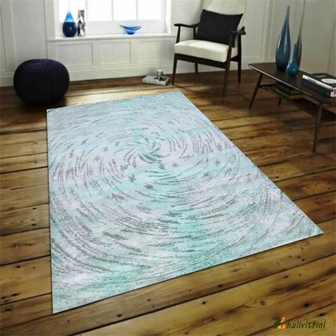 Hitit Yolluk Halısı Modern 80x200 Lidya Lüx 4005 Mavi