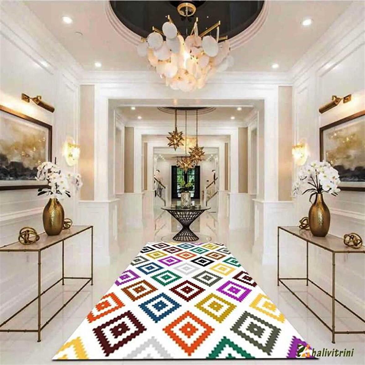 Hitit Yolluk Halısı Modern 80x140 Lidya Lüx 4015 Çok Renkli