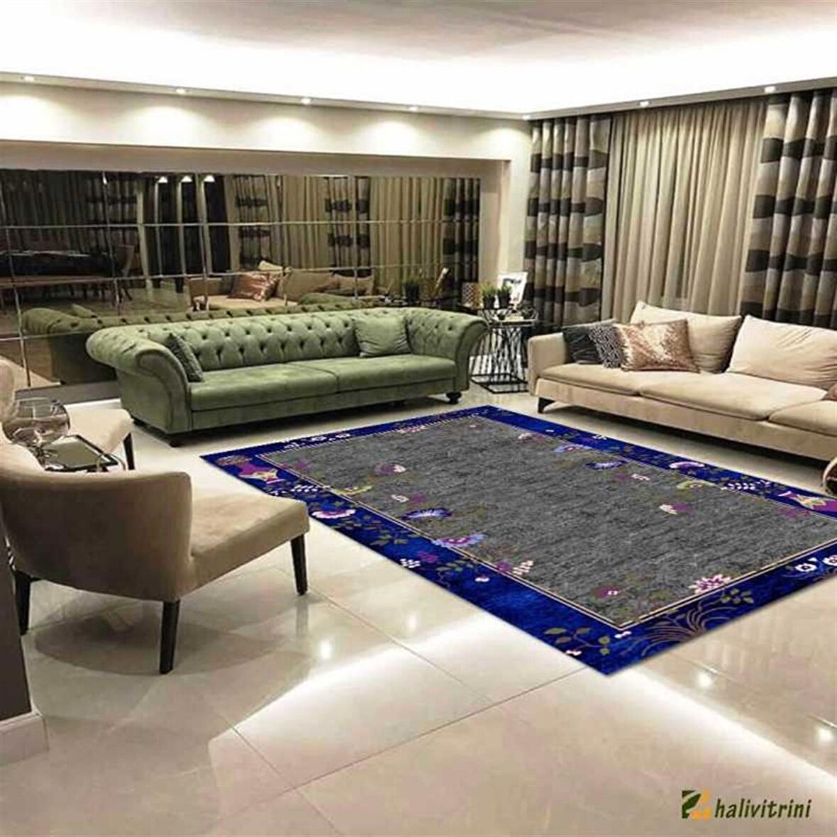 Hitit Yolluk Halısı Modern 80x140 Lidya Lüx 4113 Gri