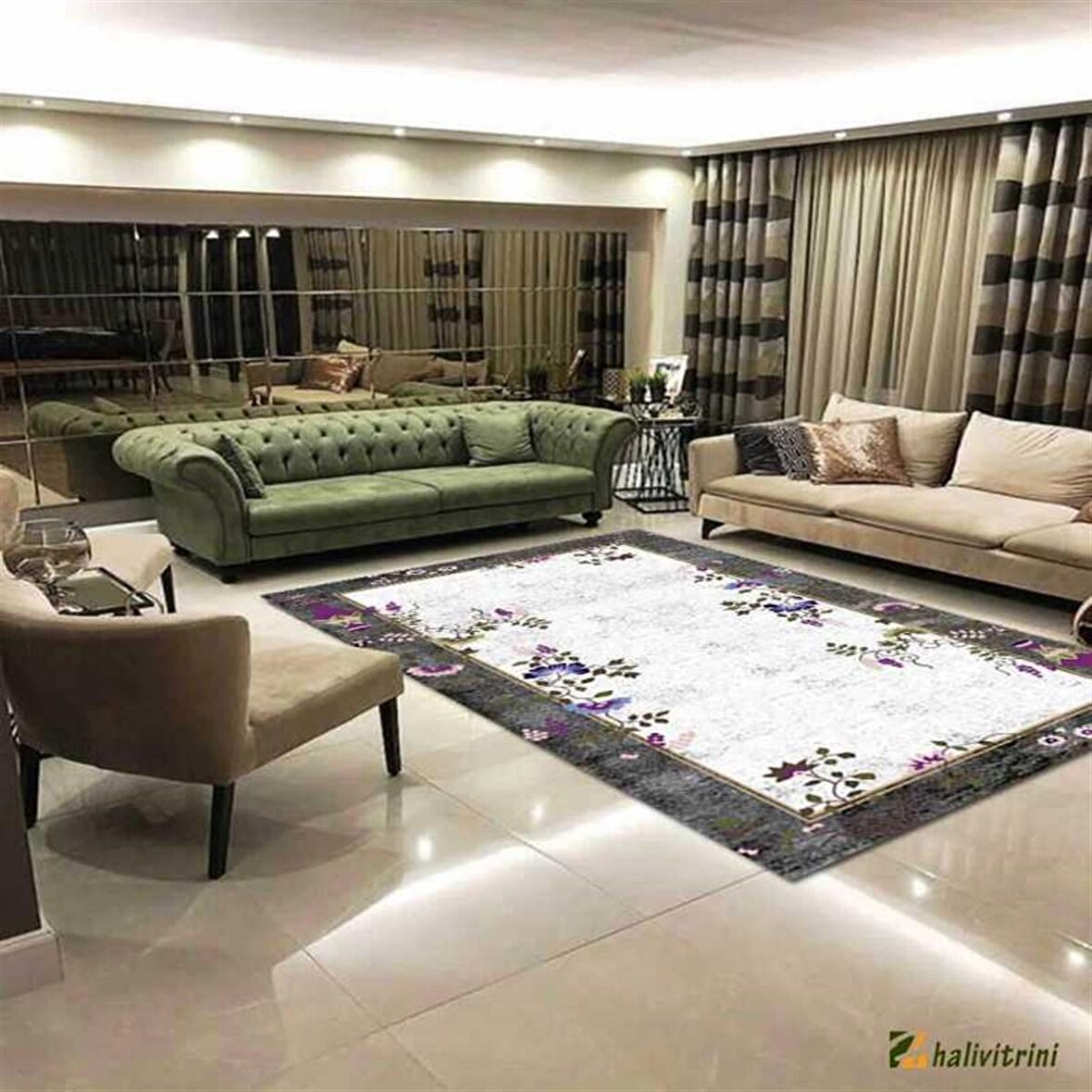 Hitit Yolluk Halısı Modern 80x140 Lidya Lüx 4119 Krem
