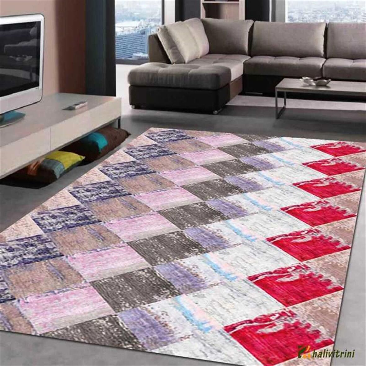 Hitit Yolluk Halısı Modern 80x140 Lidya Lüx 4163 Pembe