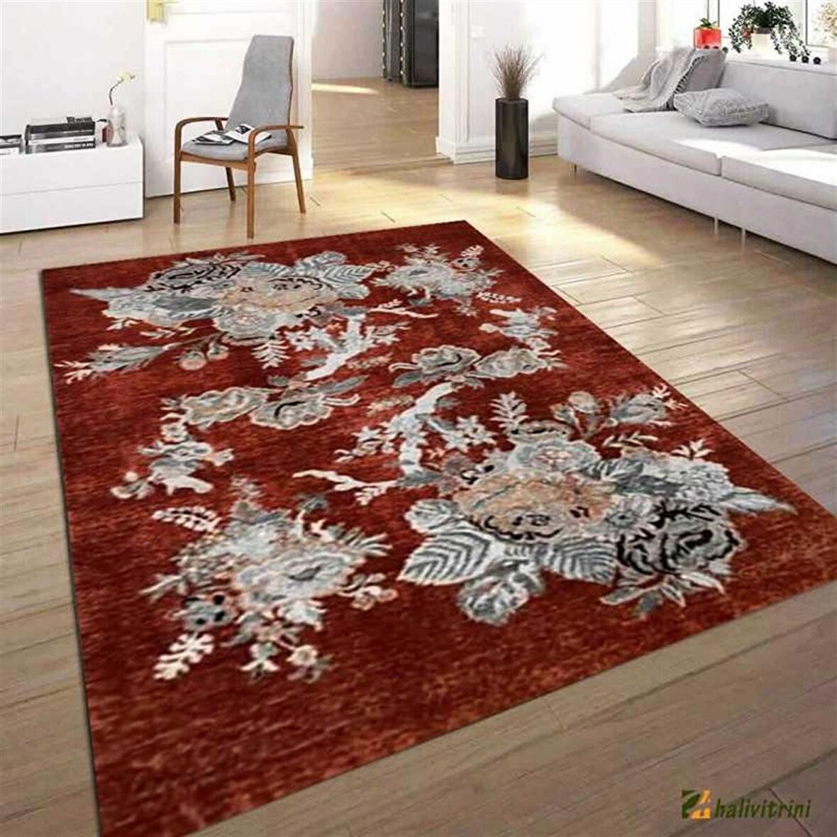Hitit Yolluk Halısı Modern 80x140 Lidya Lüx 4174 Kiremit
