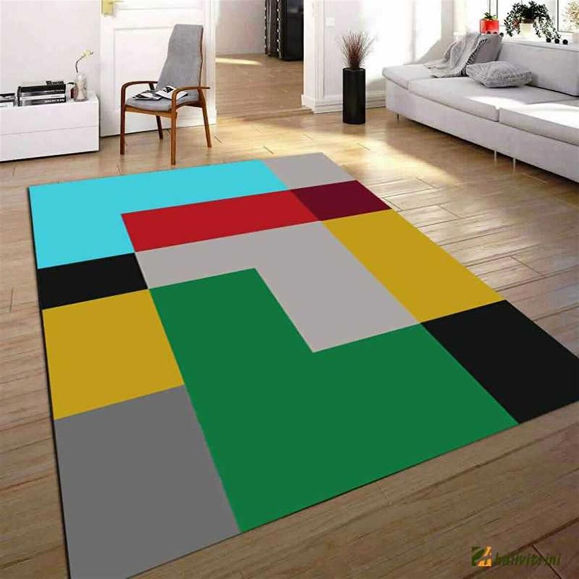 Hitit Yolluk Halısı Modern 80x140 Lidya Lüx 4187 Mavi