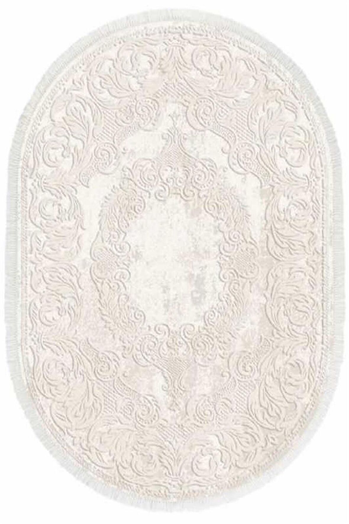 İpek Oval Halı Sardes Koleksiyonu 6101 Krem