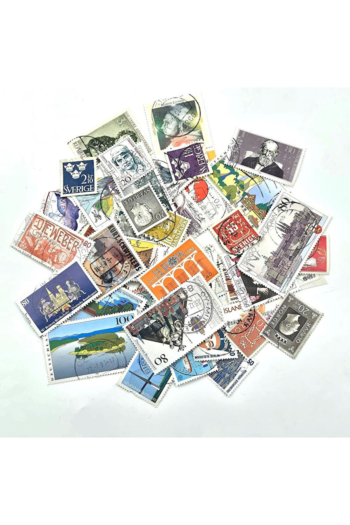 50'li Damgalı Dünya Pulları Seti