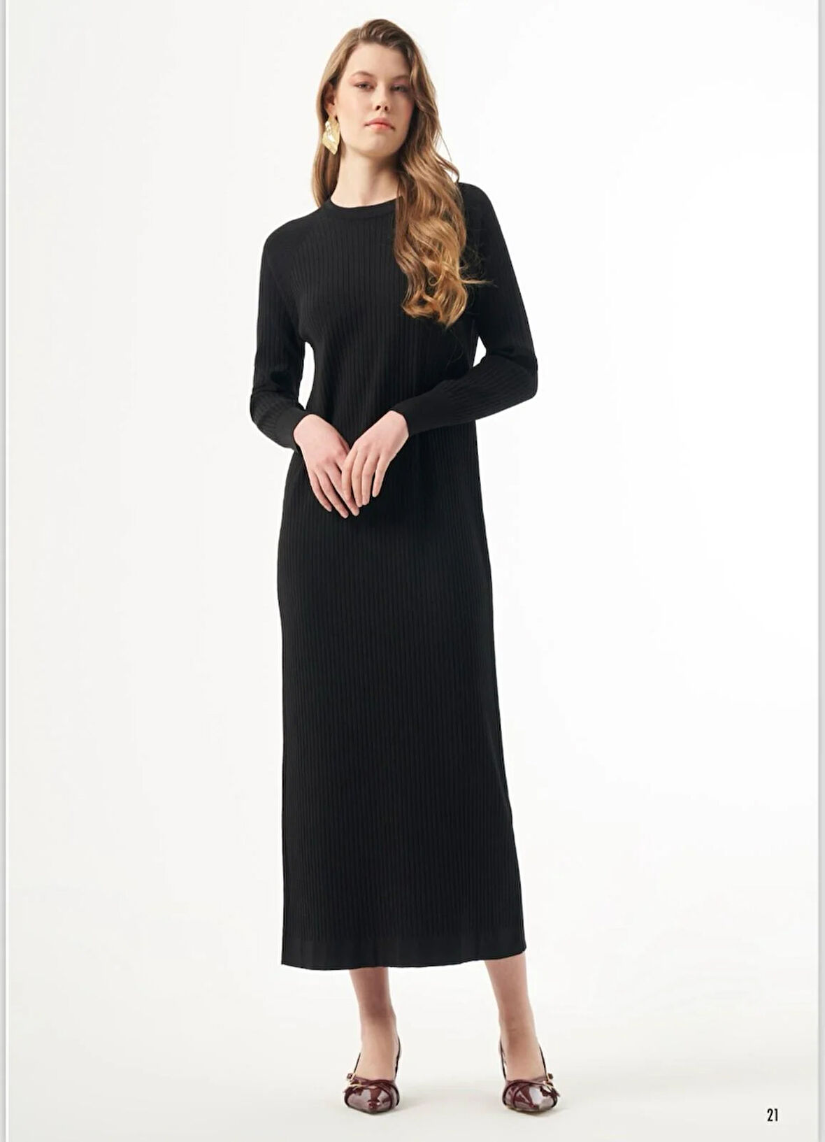 Nuss Kendinden İnce Çizgili Elbise 1403