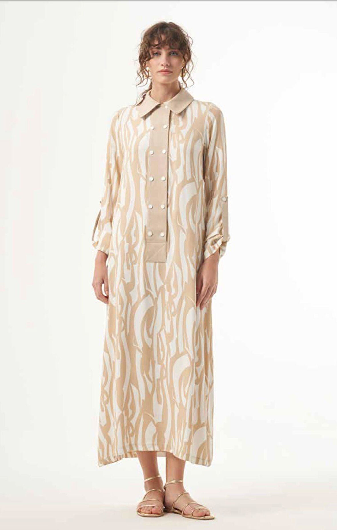 Nuss 2003 Elbise Bej